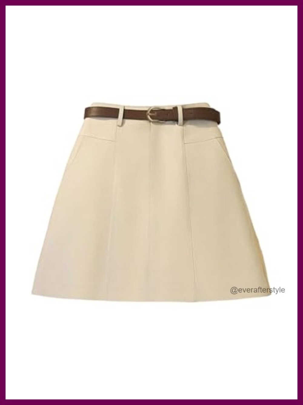 High Waisted A-Line Short Skirt Belted Work Skirt with Pockets